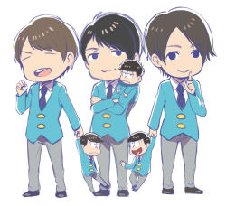 Rule 34 | 10s, 6+boys, :&gt;, black hair, brothers, brown hair, choromatsu, choromatsu (cosplay), clenched hands, closed eyes, cosplay, crossed arms, formal clothes, fukuyama jun, heart, heart in mouth, ichimatsu, ichimatsu (cosplay), index finger raised, jitome, jyushimatsu, jyushimatsu (cosplay), kamiya hiroshi, kichannico, male focus, matsuno choromatsu, matsuno choromatsu (cosplay), matsuno ichimatsu, matsuno ichimatsu (cosplay), matsuno jyushimatsu, matsuno jyushimatsu (cosplay), messy hair, mini person, miniboy, multiple boys, necktie, ono daisuke, osomatsu-kun, osomatsu-san, osomatsu (series), real life, siblings, simple background, suit, swept bangs, voice actor, white background