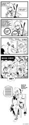 1boy 1girl 4koma ? ?? @_@ absurdres ahoge anger_vein anti-materiel_rifle arrow_(symbol) artist_name ascot bolt_action bow cake cake_slice chair closed_mouth comic commander_(girls&#039;_frontline) commentary_request dated door feeding food force-feeding gameplay_mechanics girls&#039;_frontline glados gloves gun hair_bow hair_ornament hairclip hetero highres iws_2000_(girls&#039;_frontline) jacket jewelry kicking kneehighs korean_commentary korean_text long_hair long_image long_sleeves looking_at_hand looking_to_the_side madcore meme monochrome monocle motion_lines notice_lines open_mouth portal_(series) portal_1 rifle ring sharp_teeth shoes short_hair sitting skirt sniper_rifle socks spoken_question_mark steyr_iws_2000 sweatdrop tall_image teeth the_cake_is_a_lie_(meme) translation_request turn_pale wavy_mouth weapon wedding_ring wheelbarrow