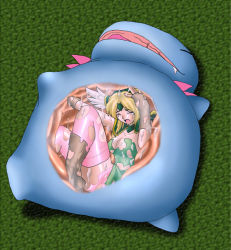 1girl acid bad_end biting_lizard blonde_hair camel_(dansen) defeat digesting_girl digestion dissolving_clothes helpless imminent_death inside_creature lizard predator_and_prey riesz seiken_densetsu seiken_densetsu_2 seiken_densetsu_3 stomach thighhighs torn_clothes vore x-ray