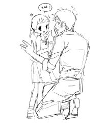 Rule 34 | 1boy, 1girl, adachi tooru, damogjeogg7254, doujima nanako, dress shirt, formal clothes, highres, korean text, looking at viewer, necktie, persona, persona 4, shirt, squatting, sweatdrop