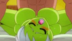 1girl after_vaginal aftersex animated animated_gif bed blush bouncing_breasts breasts breasts_apart broly_(dragon_ball_super) censored cheelai closed_eyes colored_skin cum cum_in_pussy cumdrip dragon_ball dragon_ball_super dragon_ball_super_broly green_skin groin indoors large_breasts legs looking_at_viewer lying mosaic_censoring navel nipples nude on_bed open_mouth pillow pink_eyes pussy pussy_juice scar short_hair source_request spread_legs sweat thighs wet white_hair yamamoto_doujin