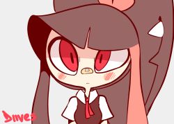 3girls animated animated_gif aqua_hair arms_behind_head arms_up bandaid bandaid_on_face black_hair black_sclera black_vest blush breasts colored_sclera creatures_(company) diives english_text female_focus furry furry_female game_freak gen_3_pokemon gen_4_pokemon gen_6_pokemon grey_background half-closed_eyes hand_up hands_on_own_face hands_up head_tilt heart long_hair looking_at_viewer loose_neckwear lopunny mawile mega_lopunny mega_pokemon meowstic meowstic_(female) multicolored_hair multiple_girls neck_ribbon necktie nintendo one_eye_closed open_mouth pokemon pokemon_(creature) red_eyes red_hair red_ribbon ribbon school_uniform shirt short_hair short_sleeves simple_background small_breasts speech_bubble talking text_focus two-tone_hair upper_body valentine vest white_shirt yellow_sclera