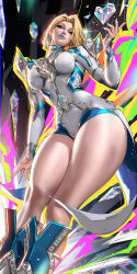 1girl blonde_hair breasts emma_frost legs liang_xing looking_at_viewer marvel marvel_rivals thick_thighs thighs