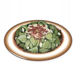 artist_request chili_pepper commentary english_commentary food food_focus game_cg genshin_impact leaf lowres mint muted_color no_humans official_art plate salad simple_background still_life third-party_source transparent_background