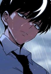 1boy academy_sashimi_sword_master black_eyes black_hair bored geomma_kang tired_eyes