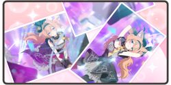 1girl alpha_transparency animal_ear_fluff animal_ears arms_up artist_request black_dress black_gloves black_headband black_overskirt blue_archive blue_eyes blush bow cat_ears choker collarbone dancing dress flower flower_hat fluffy_hair frilled_choker frills game_cg gloves grey_dress grey_feathers hair_between_eyes hairband halo hat hat_flower headband highres idol idol_clothes lens_flare long_hair looking_at_viewer mari_(blue_archive) mari_(idol)_(blue_archive) mini_hat mini_top_hat multiple_views non-web_source official_art orange_hair photo_(object) rose simple_background sleeveless smile solo sweat top_hat wrist_wrap yellow_flower yellow_halo yellow_rose