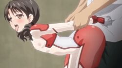 10s 1boy 1girl 2018 aged_down animated animated_gif arm_held_back asou_miyuri ass bed bed_sheet blush bodysuit breasts censored clothed_sex doggystyle doki_doki_little_ooya-san drill_hair grabbing_another&#039;s_ass groping happy_sex hetero huge_ass loli long_hair lowres mecha_pilot_suit mosaic_censoring multicolored_bodysuit nipples on_bed penis ponytail sex sex_from_behind small_breasts smile tagme tanaka_daisuke tongue tongue_out waist_grab white_bodysuit