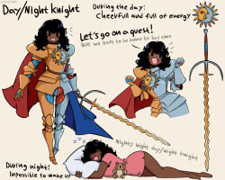 1girl armor black_hair dark-skinned_female dark_skin english_text highres murgoten sleeping sword weapon