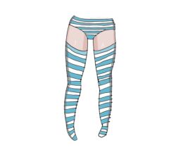 1girl blue_panties blue_thighhighs coloring_practice eeoneguy356 long_legs lower_body original panties roman_drawing shadow shiny_skin socks striped_clothes striped_panties striped_socks striped_thighhighs thighhighs underwear white_background
