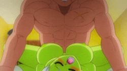 1girl animated animated_gif bed blush bouncing_breasts breasts broly_(dragon_ball_z) cheelai colored_skin dragon_ball dragon_ball_super dragon_ball_super_broly closed_eyes green_skin groin indoors large_breasts legs lying missionary moaning nipples nude on_bed open_mouth scar sex short_hair spread_legs sweat thighs vaginal white_hair yamamoto_doujin