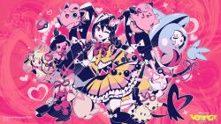 alcremie clefairy creatures_(company) fairy_miku_(project_voltage) game_freak gen_1_pokemon gen_4_pokemon gen_7_pokemon gen_8_pokemon hatsune_miku hatterene jigglypuff love_ball mime_jr. mimikyu nintendo nou_(nounknown) official_art poke_ball pokemon pokemon_(creature) project_voltage tinkaton vocaloid