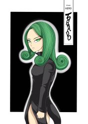 1girl absurdres black_background black_dress curly_hair dress ememtrp highres long_hair looking_at_viewer one-punch_man self-upload simple_background solo_focus spiral tatsumaki uzumaki