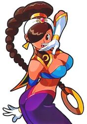 1girl artist_request breasts butt_crack capcom dancer hair_over_one_eye large_breasts official_art power_stone rouge_(power_stone) tagme