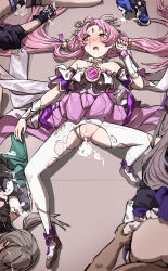 4girls after_rape aftersex ahegao breasts bukkake captured cum cum_in_pussy cumdrip defeat from_behind fu_xuan_(honkai:_star_rail) gangbang gangrape group_sex heroine_in_trouble herta_(honkai:_star_rail) highres honkai:_star_rail honkai_(series) lying multiple_girls omegalab on_back paid_reward_available pink_eyes pink_hair qingque_(honkai:_star_rail) rape sex sex_from_behind silver_wolf_(honkai:_star_rail) spread_legs torn_clothes