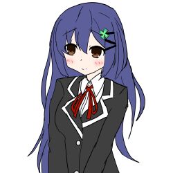 1girl absurdres blue_hair brown_eyes date_a_live highres itsuka_shiori long_hair nagato(pixiv) school_uniform solo