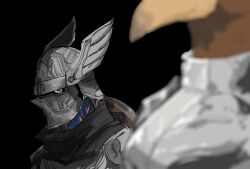 2boys absurdres armor bird elden_ring elden_ring_nightreign guardian_(elden_ring) helmet highres male_focus multiple_boys neitheyagi simple_background standing winged_helmet wylder_(elden_ring)