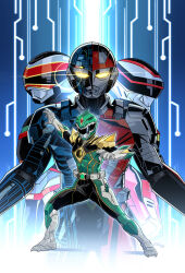 2boys 2girls arm_guards armor belt bodysuit boom!_studios choujinki_metalder comic_cover cover_image crossover dino_buckler dragon_ranger emilio_lopez gloves gold_armor gold_trim green_bodysuit helmet jikuu_senshi_spielban lady_(spielban) mecha metalder mighty_morphin_green_ranger mighty_morphin_power_rangers multicolored_armor multiple_boys multiple_girls official_art power_rangers power_rangers_(boom!_studios) robot shoulder_armor spielban tokusatsu vr_troopers western_comics_(style) yellow_eyes