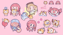 ! &gt;_&lt; 1girl ^^^ ahoge animal apron asphyxiation balloon black_bow black_eyes blonde_hair blue_bow blue_dress blue_hair blue_hat bow bow_choker bowtie brown_eyes brown_ribbon bubble_print bye-bye_dust_(infinity_nikki) capelet cat cheek_squash chibi choker cloak closed_eyes closed_mouth clothed_animal commentary cushion_squirrel determined diamond_(gemstone) dress drowning ear_covers eating english_commentary esseling_(infinity_nikki) fighting fish_in_mouth floating_hair flower flying_sweatdrops food frilled_shirt frilled_skirt frills frown gem gradient_clothes gradient_dress green_dress grey_ribbon hair_bow hair_flower hair_intakes hair_ornament hair_ribbon hair_tubes hairband happy hat hat_bow holding holding_animal holding_brush holding_food holding_wallet hood hood_up hooded_cloak infinity_nikki kneehighs layered_dress layered_skirt leg_ribbon licialurie long_hair long_sleeves looking_at_another low-tied_long_hair low_twintails lying medium_skirt mini_person minigirl mob_cap momo_(nikki) multiple_views nikki_(nikki) nikki_(series) off-shoulder_dress off-shoulder_shirt off_shoulder on_side on_stomach open_mouth orange_bow orange_bowtie partially_submerged paw_print perfect_start_(infinity_nikki) pink_background pink_bow pink_choker pink_gemstone pink_hair pink_shoes pink_skirt pocket pom_pom_hat_ornament poverty puffy_long_sleeves puffy_short_sleeves puffy_sleeves ribbon sad_sack_(infinity_nikki) shirt shoes short_sleeves signature simple_background single_hair_tube sitting sitting_on_head sitting_on_person skewer skirt sleeve_bow smile socks solid_oval_eyes squirrel star_(symbol) starlet_burst_(infinity_nikki) tail_raised tearing_up traditional_bowtie tress_ribbon twintails v-shaped_eyebrows very_long_hair wallet watermark wavy_mouth white_capelet white_cat white_dress white_flower white_hat white_shirt white_skirt white_socks wide-eyed wind_of_purity_(infinity_nikki) yellow_apron yellow_cloak yellow_hairband