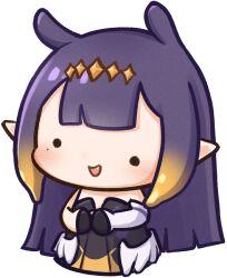 ._. 1girl animal_ears black_dress black_gloves black_hair blunt_bangs center-flap_bangs chibi chibi_only commentary cropped_torso detached_sleeves dress english_commentary fang feathered_wings flat_chest gloves gradient_hair hololive hololive_english long_hair low_wings mole mole_under_eye moon_ldl multicolored_hair ninomae_ina&#039;nis ninomae_ina&#039;nis_(1st_costume) open_mouth orange_hair sidelocks simple_background single_detached_sleeve solo strapless strapless_dress tentacle_hair transparent_background tube_dress virtual_youtuber wall-eyed white_wings wings