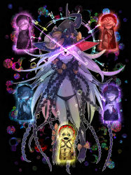 6+girls abigail_williams_(fate) abigail_williams_(third_ascension)_(fate) bare_shoulders bb_(fate) bb_(swimsuit_mooncancer)_(fate) bb_(swimsuit_mooncancer)_(third_ascension)_(fate) black_bow black_headwear black_panties blush bow breasts colored_skin corruption dark_persona evil_grin evil_smile fate/extra fate/grand_order fate_(series) forehead full_body glowing glowing_eyes grin hair_bow hat highres kankan33333 katsushika_hokusai_(fate) katsushika_hokusai_(third_ascension)_(fate) katsushika_oui keyhole long_hair looking_at_viewer multiple_bows multiple_girls navel nursery_rhyme_(fate) nyarlathotep orange_bow panties parted_bangs pink_eyes polka_dot polka_dot_bow possessed possession sharp_teeth small_breasts smile teeth thighs third_eye trait_connection underwear van_gogh_(fate) van_gogh_(third_ascension)_(fate) white_hair white_skin witch_hat yang_guifei_(fate) yang_guifei_(third_ascension)_(fate) yog-sothoth