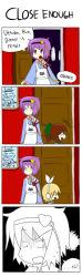 3girls 4koma apron bow braid cat comic crossover door drawing_(object) english_text heart kagamine_rin komeiji_satori multiple_girls name_connection raythalosm rayxdgreatx reiuji_utsuho ribbon short_hair speech_bubble third_eye touhou troll_face uncle_sam unyu vocaloid