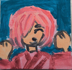 canvas_(object) doodle isekai_shikkaku painting_(medium) sacchan_(isekai_shikkaku) silly_girl traditional_media
