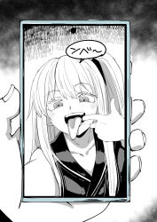Rule 34 | 1boy, 1girl, abyssal ship, admiral (kancolle), character request, ishii hisao, kantai collection, long tongue, tagme, tongue, tongue out