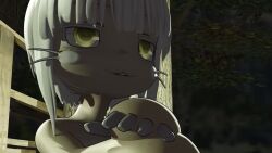 1boy 1other :3 ambiguous_gender animated blush brown_eyes brown_hair clipping closed_eyes erection fell2despair furry hat kodomo_doushi looking_at_penis looking_up made_in_abyss male_masturbation masturbation nanachi_(made_in_abyss) navel penis rabbit_ears rabbit_tail reg_(made_in_abyss) shadow short_hair shota sitting sound standing tagme video yellow_eyes