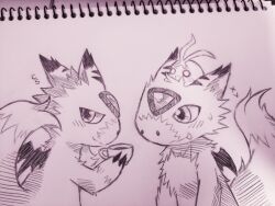 Rule 34 | coffee mug, cup, digicore interface, digimon, digimon (creature), digimon story: cyber sleuth, digital monster x-evolution, dorumon, looking at viewer, mug, sketch, smile, tokomon, tokomon x-antibody, traditional media