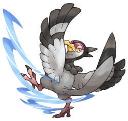 10s animal_focus bird feathered_wings feathers gen_5_pokemon nintendo no_humans pearl7 pokemon pokemon_(creature) pokemon_bw simple_background solo tranquill white_background wings yellow_eyes
