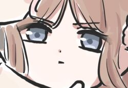 2girls bang_dream! bang_dream!_it&#039;s_mygo!!!!! blue_eyes brown_hair chihaya_anon close-up closed_mouth commentary_request lyy multiple_girls nagasaki_soyo sidelocks solo_focus