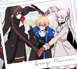 dochikun heart_gesture highres image_sample lee:_entropy_(pgr) lee_(pgr) liv:_eclipse_(pgr) liv_(pgr) lucia:_plume_(pgr) lucia_(pgr) picture_frame pixiv_sample punishing:_gray_raven