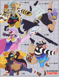 1girl 5boys abs adjusting_eyewear arm_up ascot avalo_pizarro belly black_eyes black_hair blood blood_from_mouth breasts brown_eyes brown_hair cape catarina_devon cigarette coat coat_on_shoulders collared_cape collared_coat colored_skin crown drunk earrings eyewear_lift facial_mark fat fat_man fighting_stance food gauntlets gloves gourd grey_hair grin hand_on_eyewear hand_on_own_hip hand_up hands_up hat high_collar highres holding holding_food hoop_earrings horns horse jacket jesus_burgess jewelry kicking large_breasts lipstick long_hair long_nose long_sleeves looking_to_the_side makeup manly marshall_d._teach mask missing_tooth mouth_hold multiple_boys multiple_girls muscular navel neck_piercing necklace no_bra one_eye_closed one_piece open_clothes open_coat open_mouth orange_eyes overalls own_hands_together parody parted_lips paw_pose pearl_necklace piercing pirate pirate_hat plunging_neckline pom_pom_(clothes) puffy_long_sleeves puffy_sleeves punching purple_hair scar shirt simple_background skull_and_crossbones smile smoking stomach sunglasses ugly_bastard van_augur vasco_shot wrestling wrestling_mask youkan_(tako)