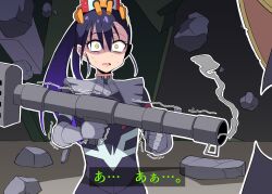 Rule 34 | 2girls, bazooka (gundam), cape, conch (gundam), gundam, gundam gquuuuuux, highres, himiya jouzu, holding, holding weapon, kycilia zabi, long hair, mecha pilot suit, military uniform, multiple girls, normal suit (gundam), nyaan (gundam gquuuuuux), open mouth, rocket launcher, rpg (weapon), science fiction, shaking, surprised, sweatdrop, weapon, wide-eyed, yellow eyes, zeon