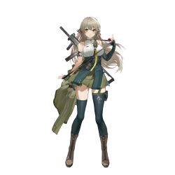 Rule 34 | 1girl, alpha transparency, artist request, asymmetrical gloves, ball, between breasts, black gloves, boots, breasts, brown boots, brown hair, elbow gloves, fingerless gloves, full body, girls&#039; frontline, girls&#039; frontline 2: exilium, gloves, green gloves, green jacket, green skirt, gun, h&amp;k ump, highres, holding, holding ball, jacket, lainie (girls&#039; frontline 2), long hair, looking at viewer, mismatched gloves, official art, open mouth, pleated skirt, pouch, simple background, skirt, smile, solo, standing, star-shaped pupils, star (symbol), submachine gun, symbol-shaped pupils, third-party source, transparent background, ump40 (girls&#039; frontline), weapon, white mouth, yellow eyes