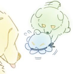 &gt;_&lt; :&lt; animal animal_focus animalization bang_dream! bang_dream!_it&#039;s_mygo!!!!! chinese_commentary closed_eyes commentary_request dog flying_sweatdrops golden_retriever green_fur looking_at_another misumi_uika motion_lines no_humans octopus profile simple_background tail tail_wagging togawa_sakiko tongue tongue_out wakaba_mutsumi white_background x&lt; yellow_eyes yellow_fur yukikuma_(yukikuma_018)