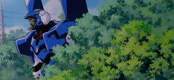 1990s_(style) eva_00 highres mecha nature neon_genesis_evangelion retro_artstyle robot stitched third-party_edit tree