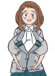 Rule 34 | boku no hero academia, pregnant, sketch, tagme, uraraka ochako, white background