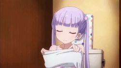 2girls animated animated_gif armpits bathroom breasts multiple_girls new_game! panties skirt suzukaze_aoba tagme twintails underwear undressing yagami_kou