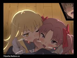1futa 2girls beige_vest blonde_hair blouse blush bow breasts brown_hair collared_shirt cooperative_fellatio fanbox_username fellatio flipped_hair framed futa_with_female futanari futanari_pov gloves grey_skirt hair_between_eyes hair_bow hair_ornament heart heavy_breathing highres indoors licking licking_penis long_hair looking_at_viewer medium_breasts misaka_mikoto multiple_girls no_eyes one_eye_closed open_mouth oral parted_bangs penis pleated_skirt pov pov_crotch red_bow red_eyes red_hair school_uniform shirai_kuroko shirt shokuhou_misaki short_sleeves sidelocks skirt sleepy_frippy sparkling_eyes teamwork_(sexual) testicles toaru_kagaku_no_railgun toaru_majutsu_no_index tokiwadai_school_uniform twintails uncensored veins veiny_penis vest wavy_mouth white_gloves white_shirt wing_collar wooden_floor yellow_eyes