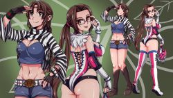 brown_eyes brown_hair glasses hairband highres jaycee jaycee_(tekken) julia_chang luchadora_mask michelle_chang namco tekken tekken_2 tekken_tag_tournament_2 weekun
