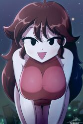 1girl absurdres artist_name brown_hair friday_night_funkin&#039; girlfriend_(friday_night_funkin&#039;) highres smile the-butch-x