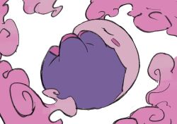 aomon_(yuuji7604) colored_skin colored_smoke gen_5_pokemon highres multicolored_skin musharna nintendo no_humans pink_skin pokemon pokemon_(creature) purple_skin simple_background smoke solo two-tone_skin white_background