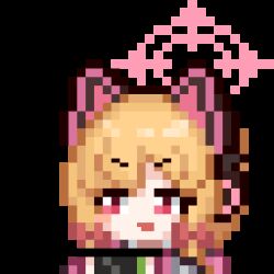 Rule 34 | 1girl, :t, animal ear headphones, animal ears, animated, animated gif, blonde hair, blue archive, blue necktie, bow, cat ear headphones, cat ears, chinese commentary, commentary, fake animal ears, hair bow, halo, handheld game console, headphones, holding, holding handheld game console, jacket, looping animation, low-tied sidelocks, lowres, momoi (blue archive), necktie, o o, open mouth, parted bangs, pink eyes, pink halo, pink jacket, pixel art, playing games, portrait, red bow, school uniform, shaded face, shaking head, shirt, short hair, sidelocks, simple background, solo, sy (isy5100), transparent background, v-shaped eyebrows, white shirt