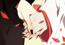 3188924594 black_nails couple etihw funamusea haiiro_teien holding_hands japanese_clothes kcalb kimono nail_polish petals simple_background wedding