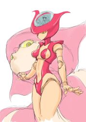 2girls absurdres aphrodai_a armor breasts cockpit colored_sclera cowboy_shot glass_cockpit highres looking_at_viewer mazinger_(series) mazinger_z mecha mecha_focus metal_skin multicolored_armor multiple_girls multiple_views orange_armor red_armor redesign robot robot_girl sketch super_robot yellow_eyes yellow_sclera yumi_sayaka yunarisa_haruka