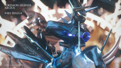 3d alternate_form artist_name black_sclera celebi350300687 character_name cinema_4d_(medium) colored_sclera copyright_name creatures_(company) dialga dialga_(origin) game_freak gen_4_pokemon highres horns legendary_pokemon metal_skin nintendo no_humans palkia palkia_(origin) pokedex_number pokemon pokemon_(creature) pokemon_focus red_eyes solo_focus