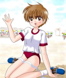 Rule 34 | 1990s (style), brown eyes, brown hair, cardcaptor sakura, crossdressing, gender request, genderswap, li xiaolang, pisipisi, retro artstyle, short hair, tagme
