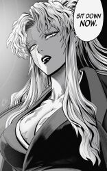1girl balalaika_(black_lagoon) black_lagoon breasts cleavage large_breasts long_hair mostlybluewyatt solo