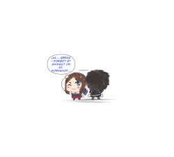 absurdres blush chibi dialogue_box fate/grand_order fate_(series) fujimaru_ritsuka_(male) highres leonardo_da_vinci_(fate) leonardo_da_vinci_(fate/grand_order) leonardo_da_vinci_(rider)_(fate) one_eye_closed penis ran_sk tongue tongue_out